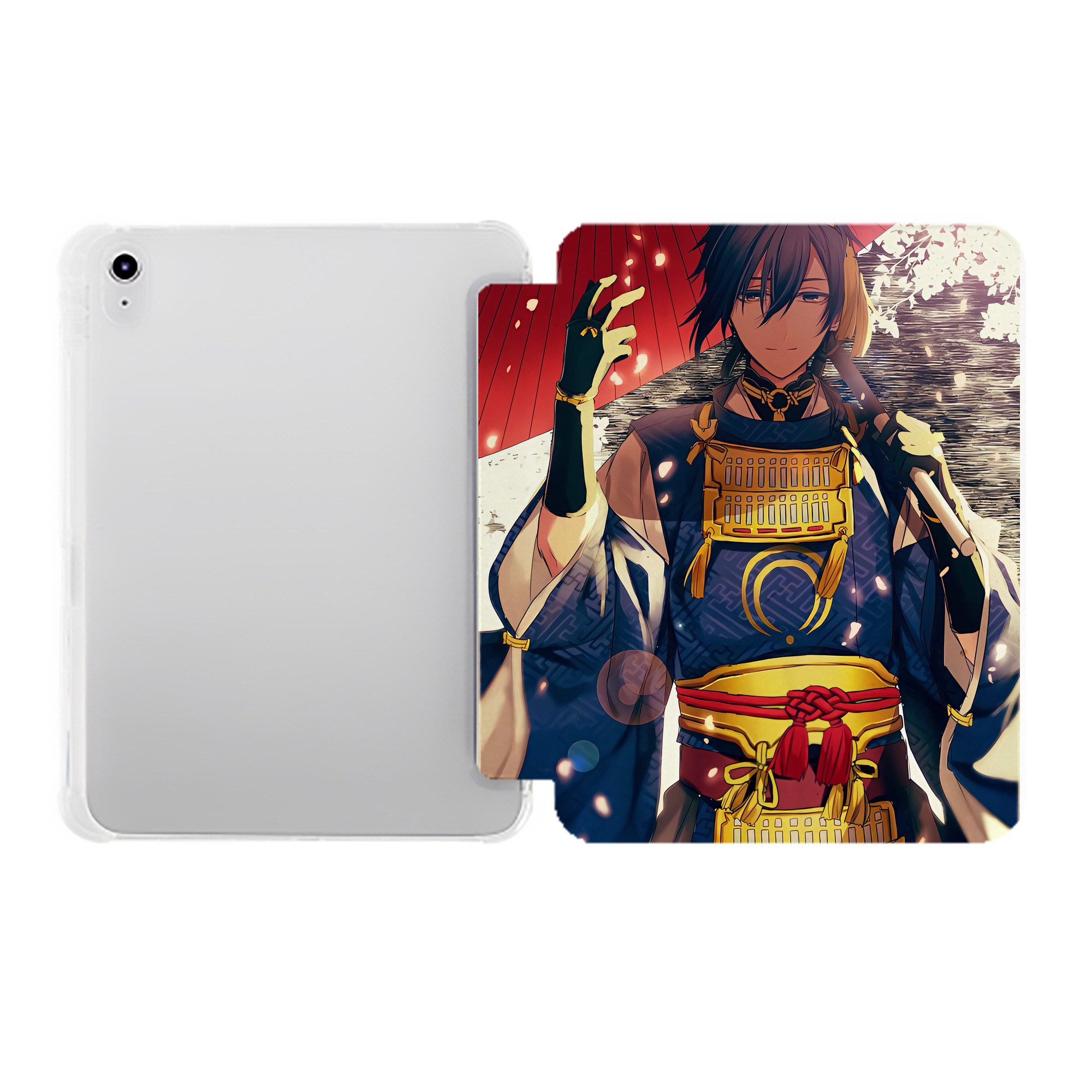 （画像用） 刀剣乱舞 Touken Ranbu IPad ケース ペン収納付き 三つ折りスタンド PUレザー×シリコン 対応機種9.5/10.5/10.9インチ